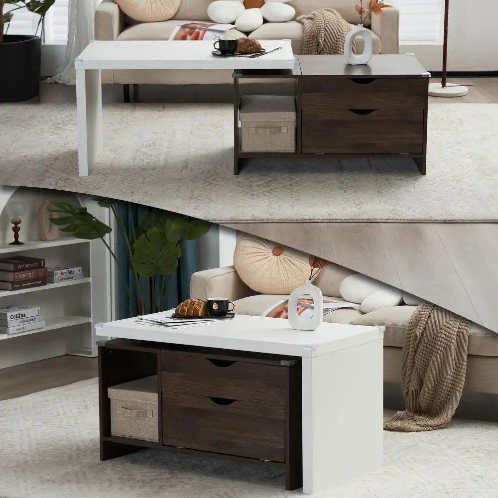 MLNshops Extendable Coffee Table with Storage Design