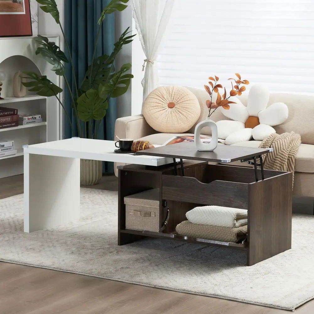MLNshops Extendable Coffee Table with Storage Design - MLNshops