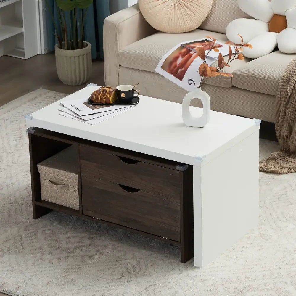MLNshops Extendable Coffee Table with Storage Design