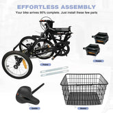 Folding Tricycle for Adults, 14 Inch 3 Wheel Bikes for Adult