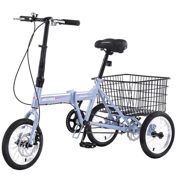 Folding Tricycle for Adults, 14 Inch 3 Wheel Bikes for Adult
