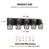 Wall-mounted light fixture with dimensions and bulb compatibility on a white background