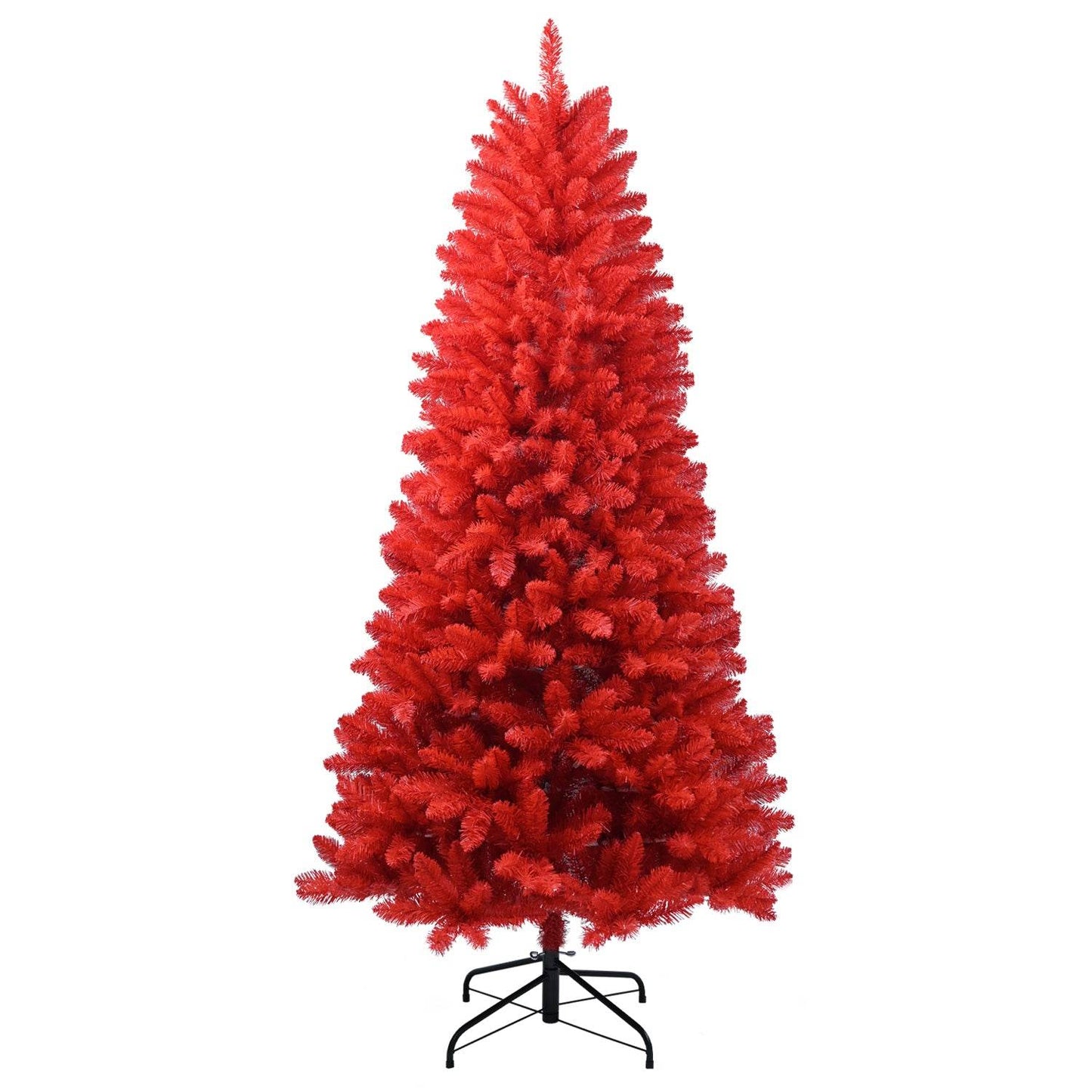 6ft Red Christmas Tree: Vibrant Holiday Decor with 804 Tips