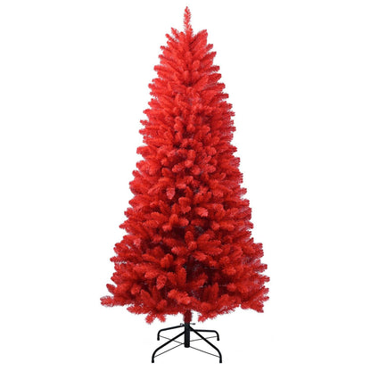 6ft Red Christmas Tree: Vibrant Holiday Decor with 804 Tips