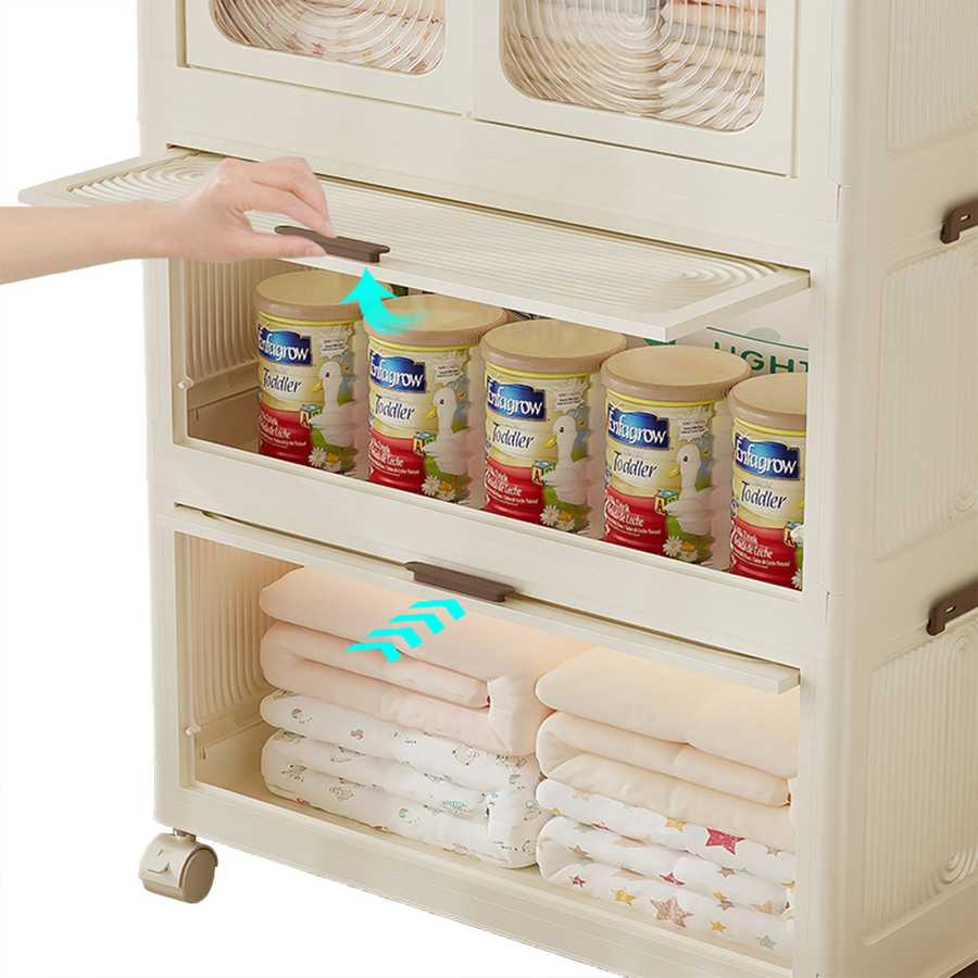 Portable Wardrobe Closet Storage Organizer & Magnetic Doors