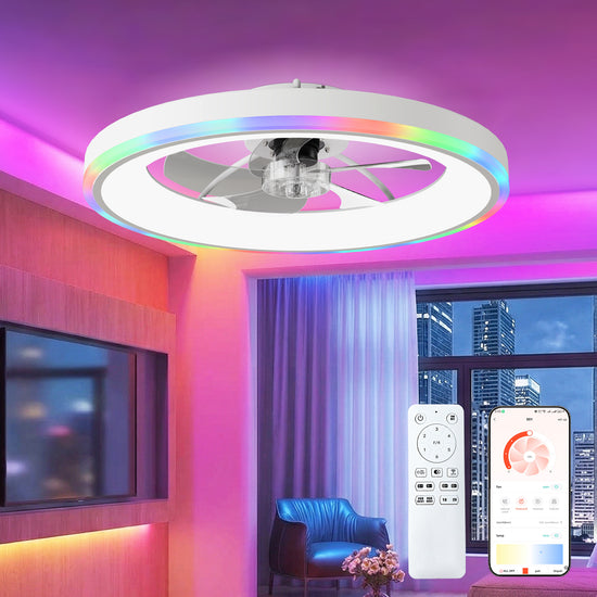 Modern RGB Ceiling Fan with Lights for Stylish Rooms