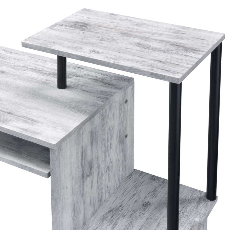 Desk with White Storage Box and Black Legs