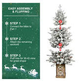 Flocked Christmas tree with LED lights easy assembly steps