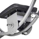 Close-up of a bicycle seat and frame on a white background
