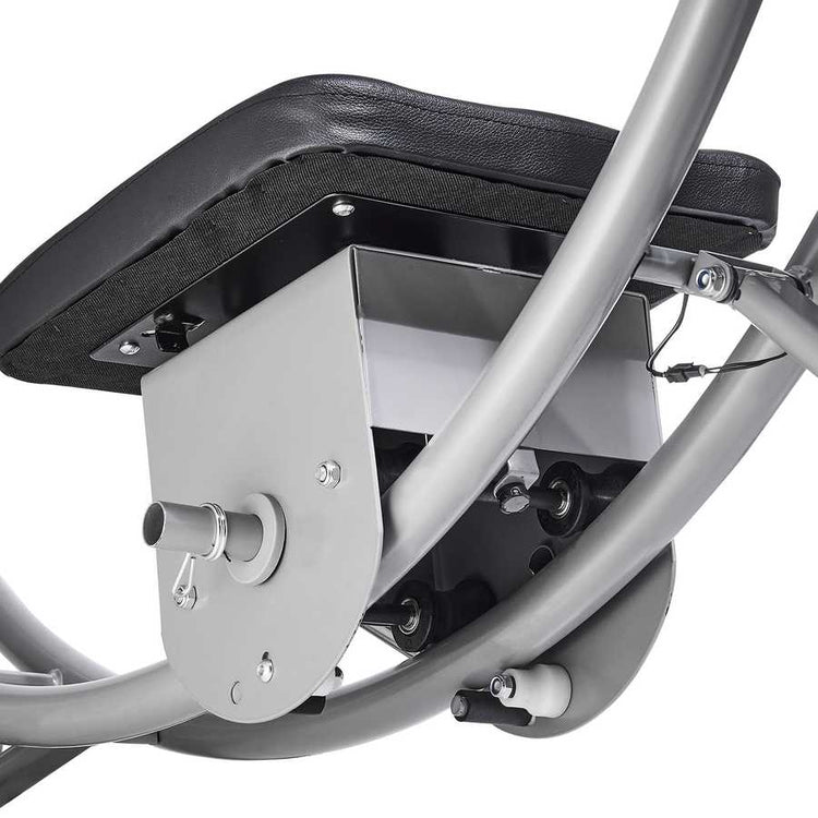 Close-up of a bicycle seat and frame on a white background