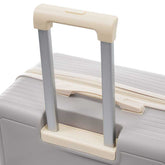 Three-stage telescopic handle on lightweight ABS suitcase provides adjustable height and sturdy grip for comfortable travel.