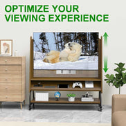 Adjustable Mobile TV Stand with Mount - Adjustable Cart featuring height adjustment for optimal viewing in modern living room.