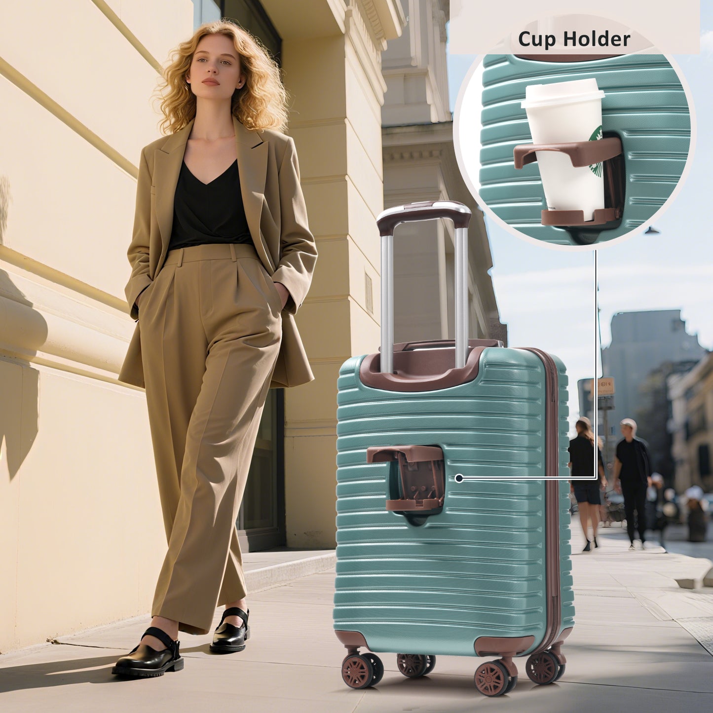 Hardshell Luggage Set with TSA Lock, 360° Spinner Wheels, Lightweight Durable Travel Suitcases for Women/Men Carry-On & Check-In