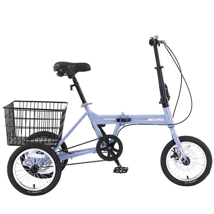 Folding Tricycle for Adults, 14 Inch 3 Wheel Bikes for Adult