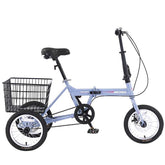 Folding Tricycle for Adults, 14 Inch 3 Wheel Bikes for Adult