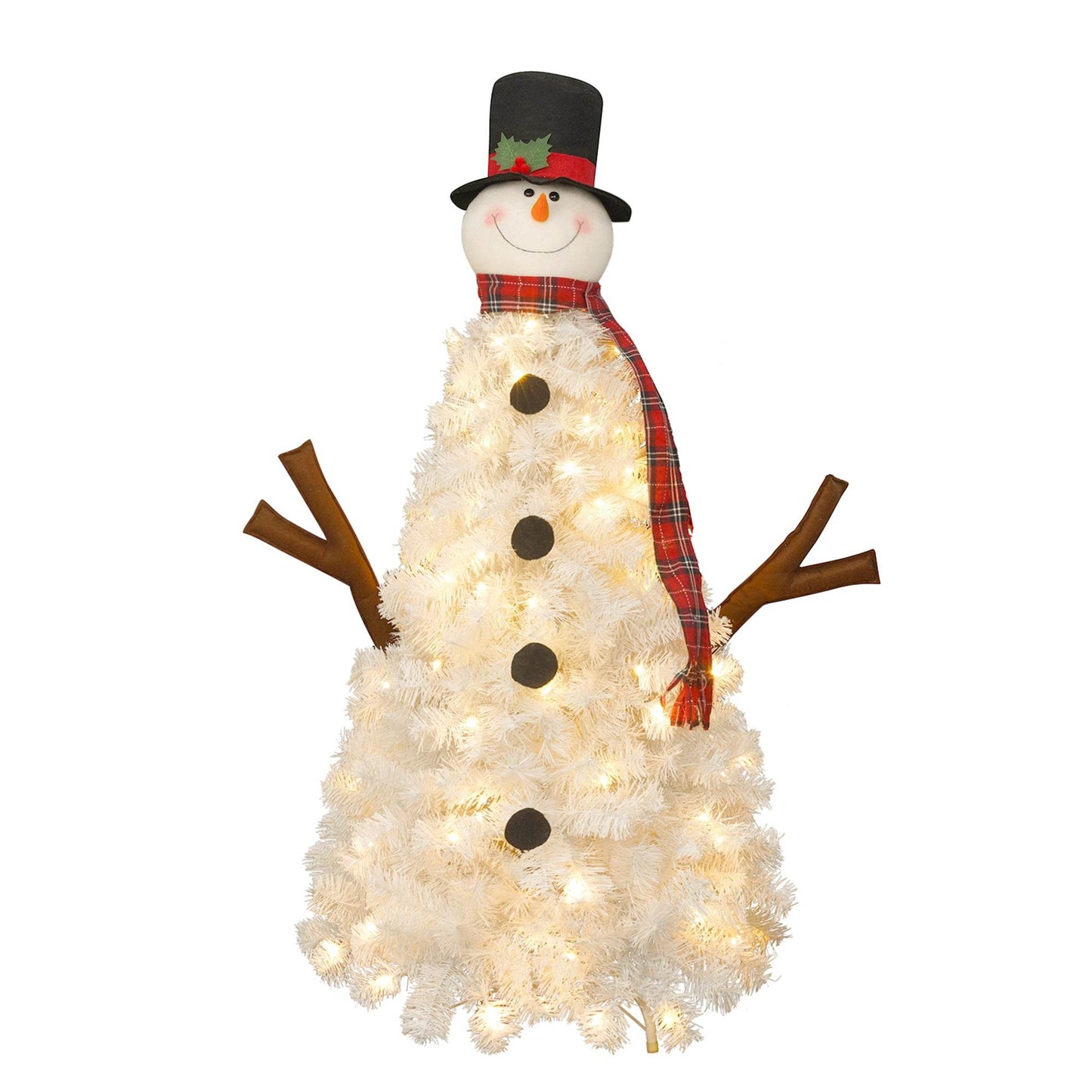 4ft Snowman Christmas Tree -Shaped Christmas Tree with Light
