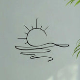 Minimalist sunrise wall art with metal design for home decor