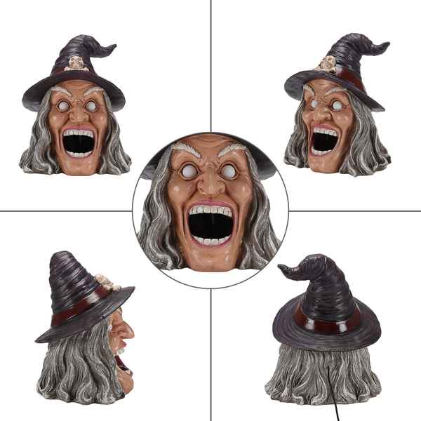 Halloween Witch Decor with LED Light & Mist Effect

