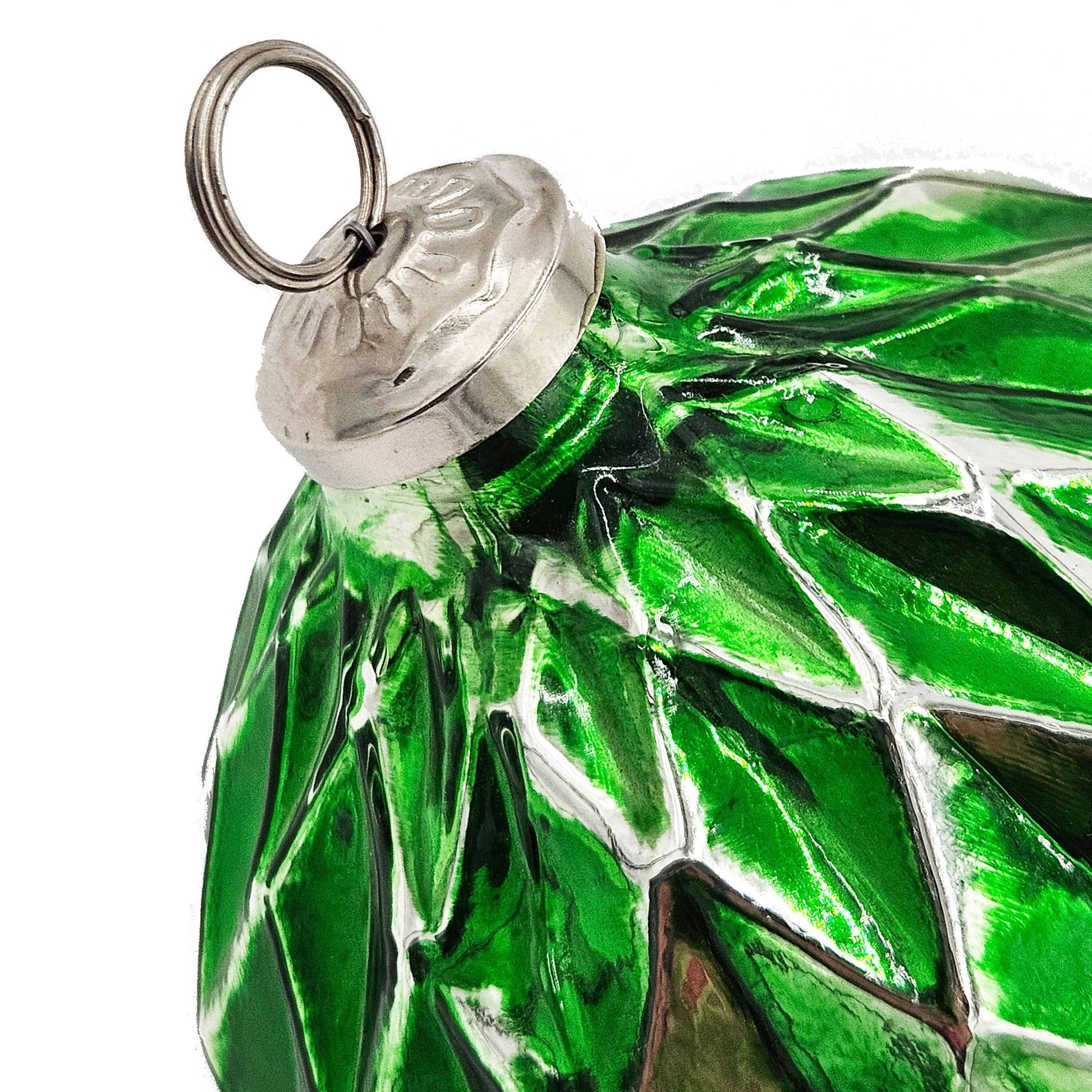 4.2x4.2x5.1' Christmas Ball Ornaments, Glass Decorative Hanging Ball Christmas Tree Ornaments for Holiday Party Decorations, Set of 4