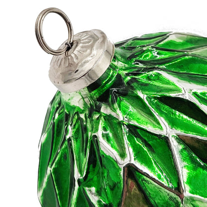 4.2x4.2x5.1' Christmas Ball Ornaments, Glass Decorative Hanging Ball Christmas Tree Ornaments for Holiday Party Decorations, Set of 4