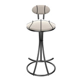 Upholstered Bar Stools Set of 2 Striped Counter Height Barstools Modern Velvet Dining Chairs for Kitchen Island, Living Room (Black & Stripe)