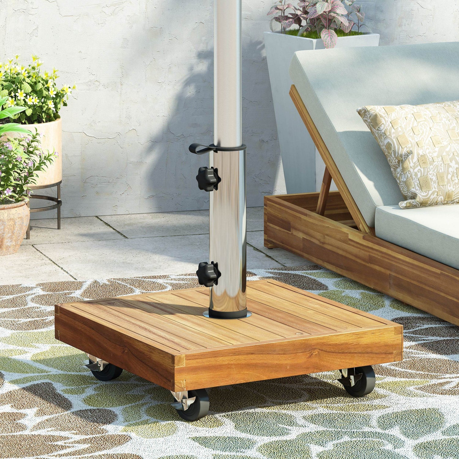 RALPH SQUARE Top-Rated Mobile Patio Umbrella Base - Customer Favorite!
