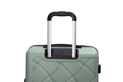 Hardshell Suitcase with Spinner Wheels ABS Luggage Sets Lightweight Durable Suitcase,8-Piece Set (20/24/28+portable handbag + 4 pieces storage bag set) , GREEN