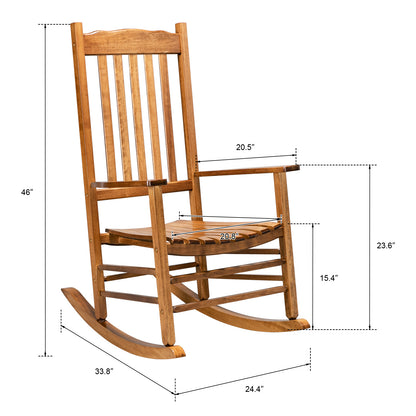 68.5*86*115CM Square Wooden Rocking Chair Wavy Backboard Original Color MLNshops]