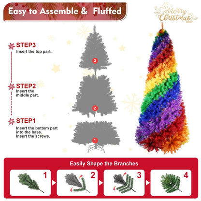 MLNshops Rainbow Spiral Christmas Tree - Vibrant Holiday