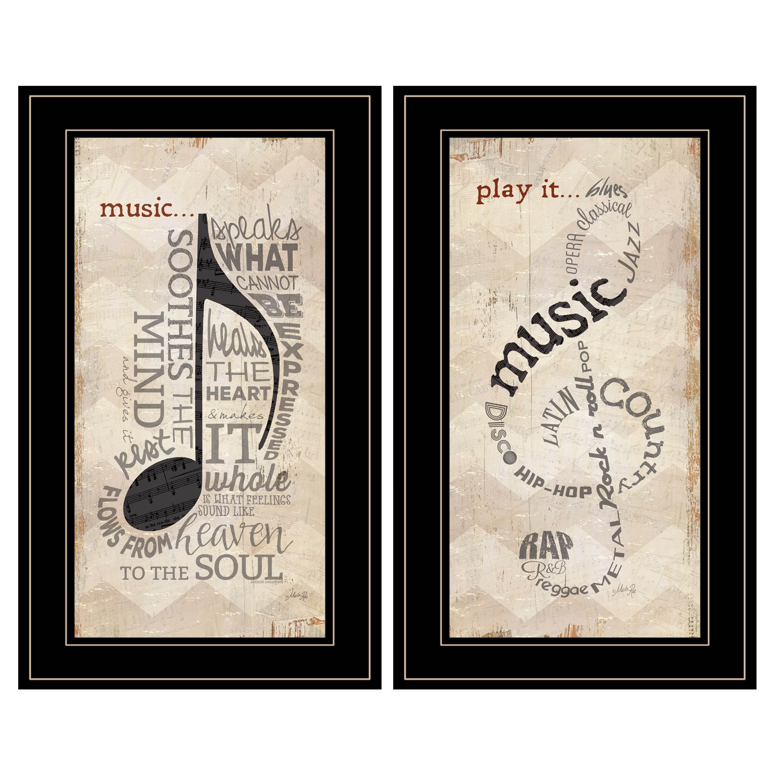 Framed Farmhouse Style Music Art by MLNshops Default