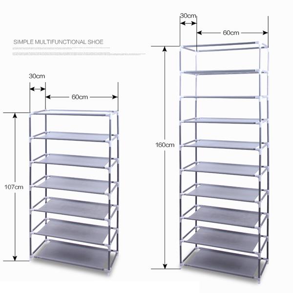 Fashionable Room-saving 9 Lattices Non-woven Fabric Shoe Rack Gray MLNshops]