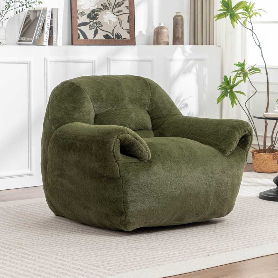 MLNshops Faux Fur Bean Bag Chair for Cozy Comfort