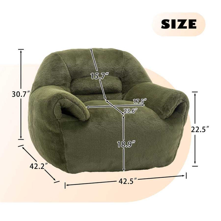 MLNshops Faux Fur Bean Bag Chair for Cozy Comfort