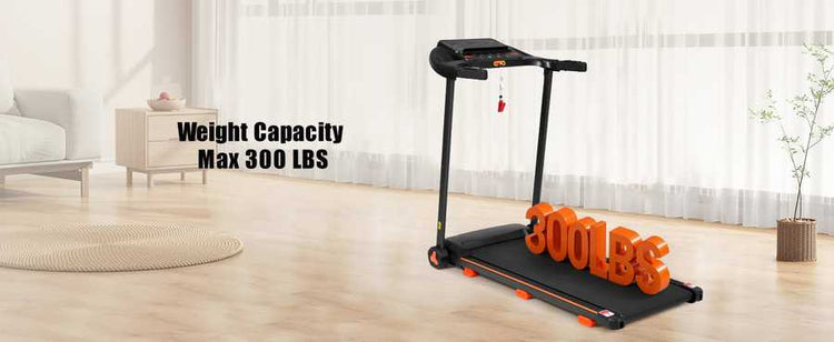 Quiet Folding Treadmill for Home with 2.5HP motor and 300lb capacity