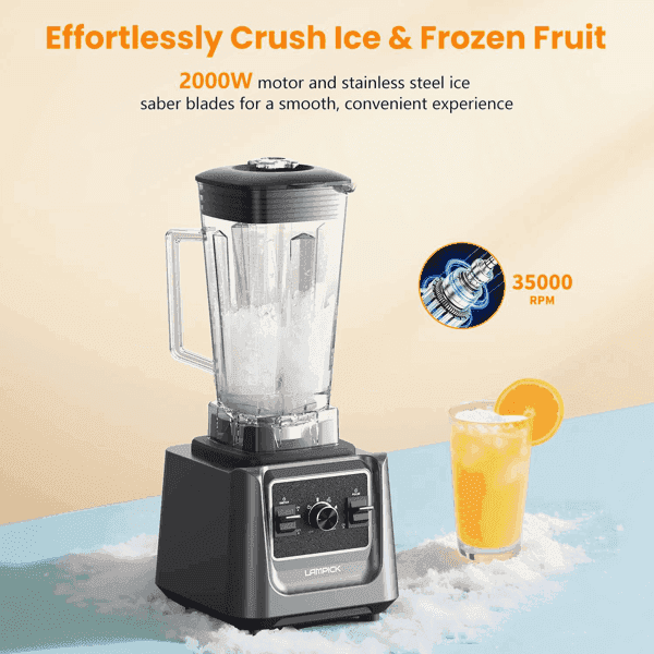 2000W High-Speed Kitchen Blender - Smoothies, Ice, Frozen Fruit