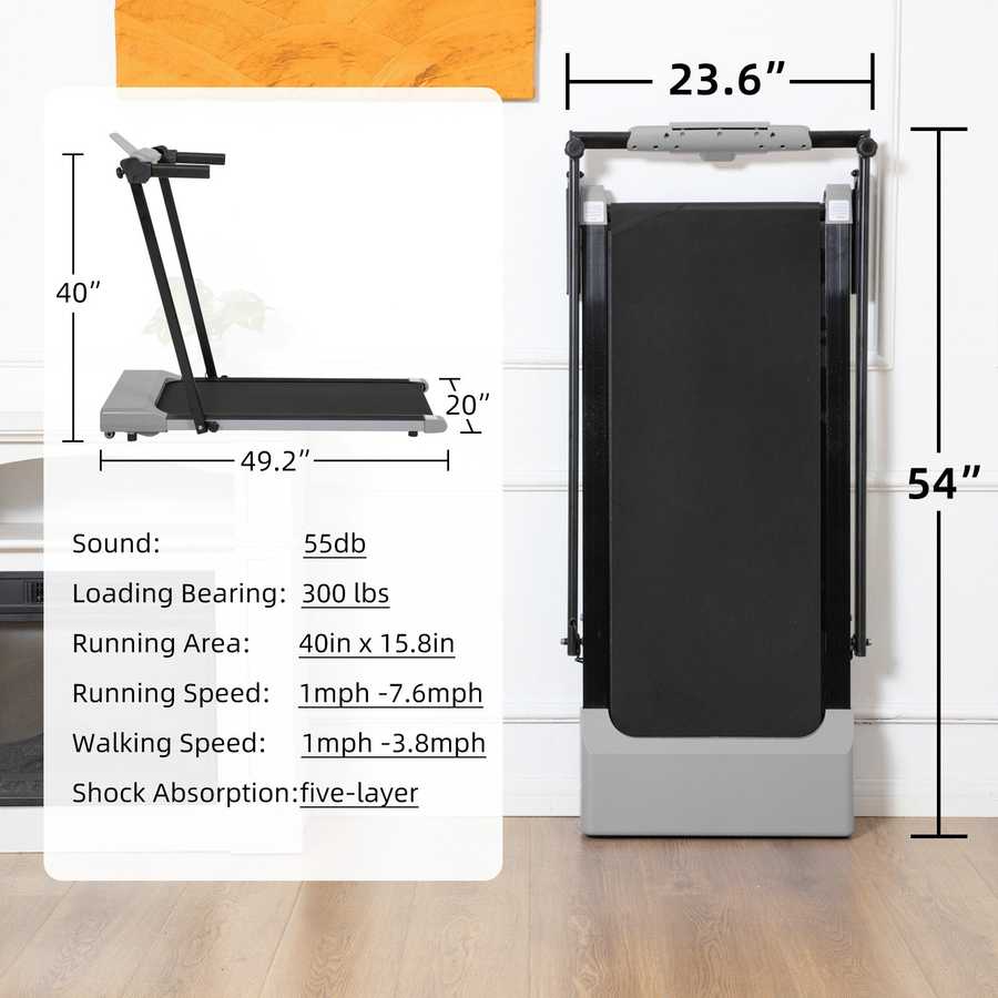 Foldable treadmill with LED display for home use