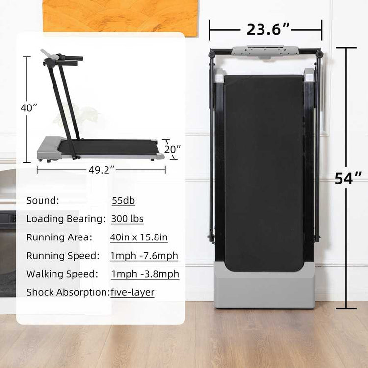 Foldable treadmill with LED display for home use