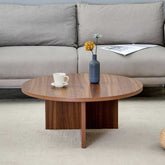 Versatile Walnut-Finished MDF Round Coffee Table