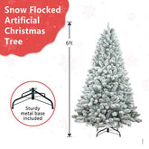 Flocked Christmas tree with pine cones size diagram