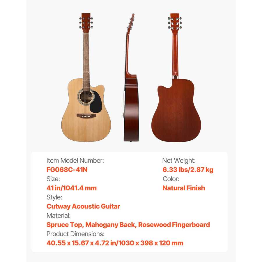 Acoustic guitar with accessories