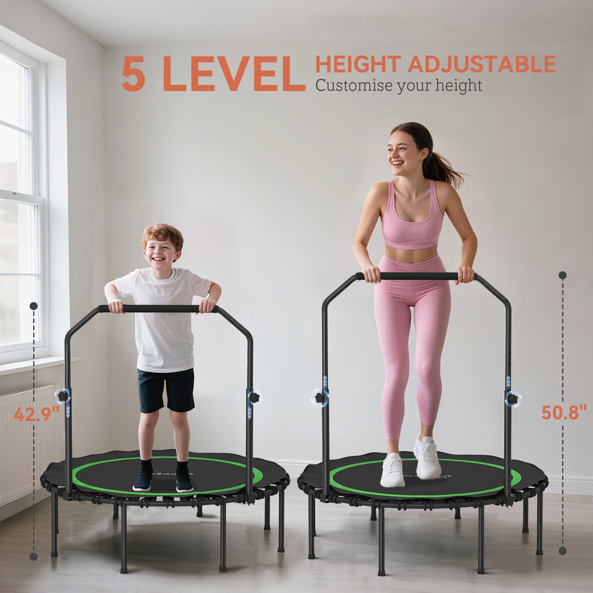 Exercise Trampoline, Portable Foldable Fitness Trampoline Rebounder