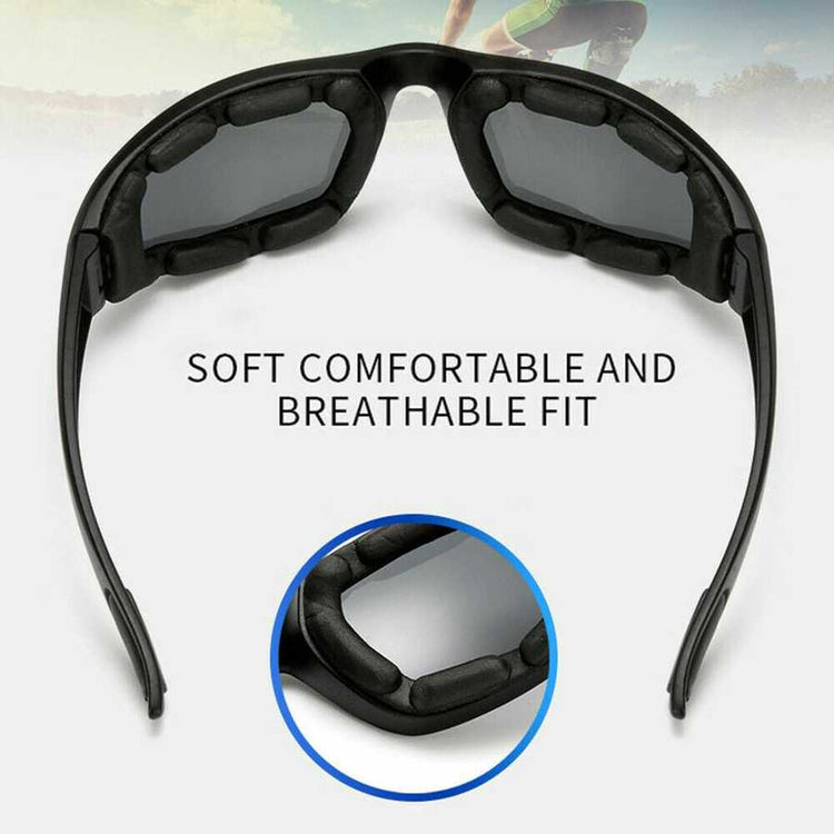 Black sunglasses with text &