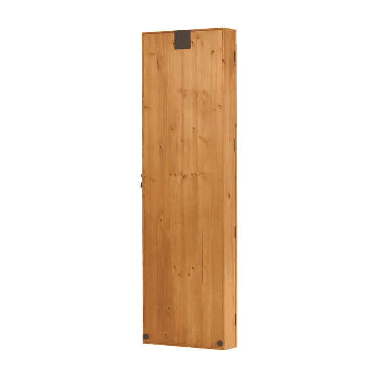 Wooden jewelry armoire back panel with storage