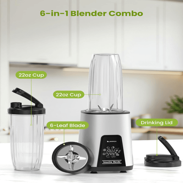 Compact Personal Blender for Shakes and Smoothies - BPA Free