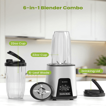 Compact Personal Blender for Shakes and Smoothies - BPA Free