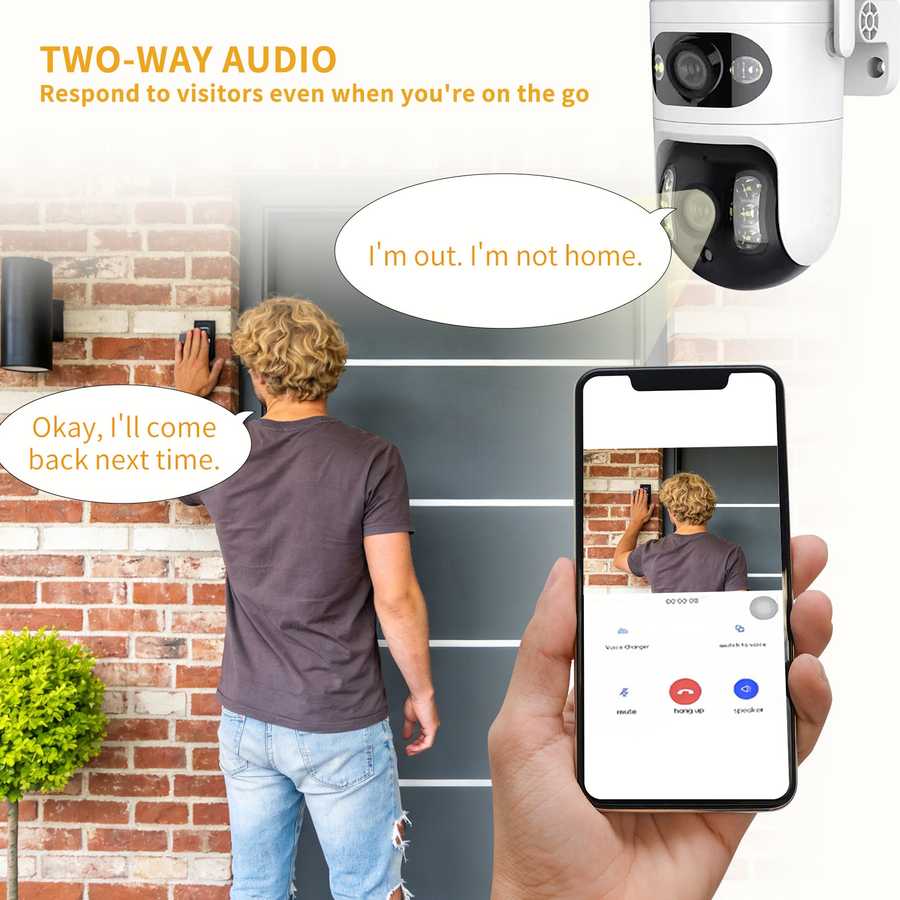 Weatherproof security camera operating in rain and snow
