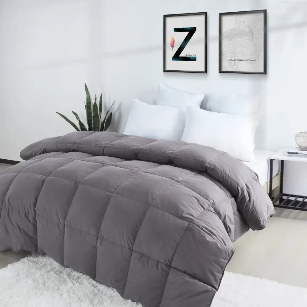 Feather Down Comforter with 100% Cotton Shell for Bedroom All Season MLNshops]