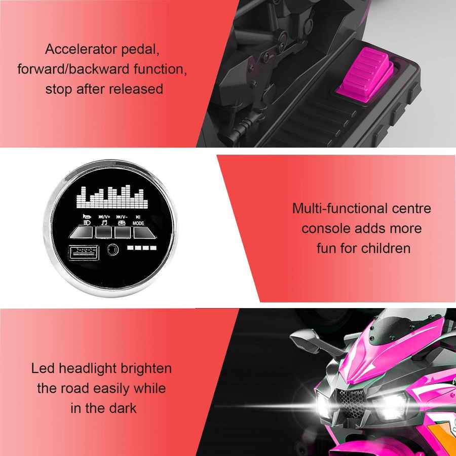 mlnshops 12V Kids Electric Motorcycle with LED Lights