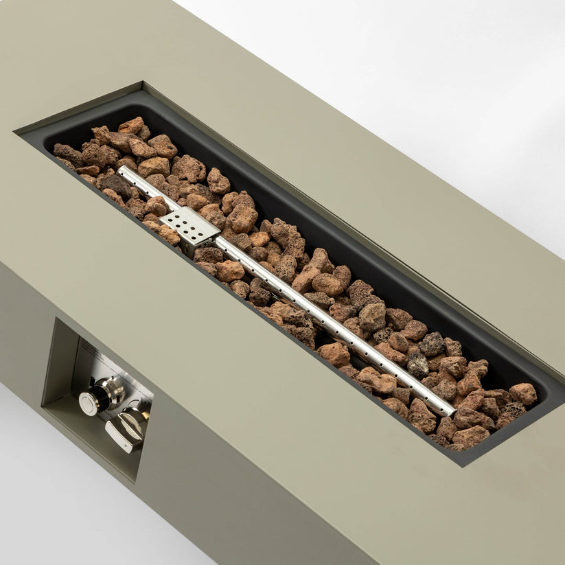 Close-up of 42 inch outdoor fire pit table surface