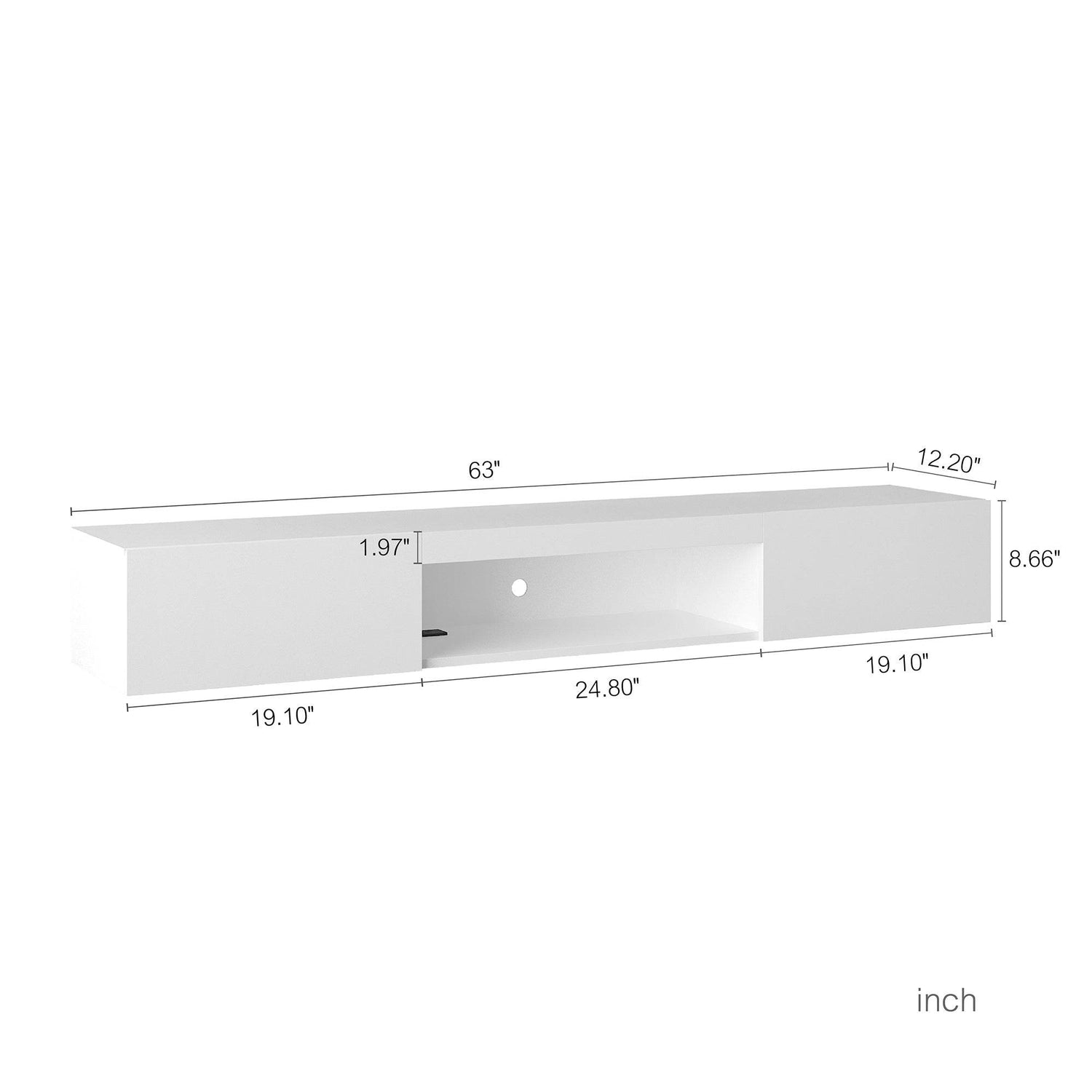 MLNshops Floating TV Stand with LED Lights - Modern Wall Shelf
